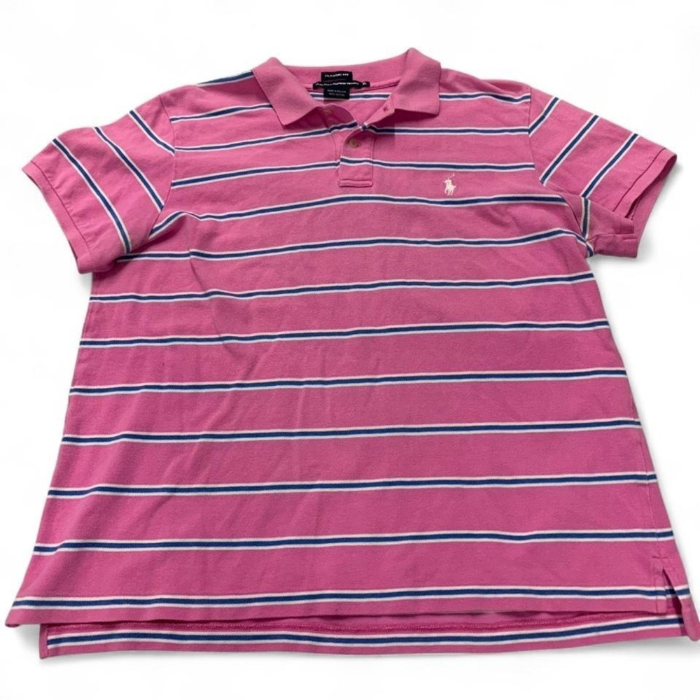 Ralph Lauren Sport Pink Stripe Polo Shirt XL